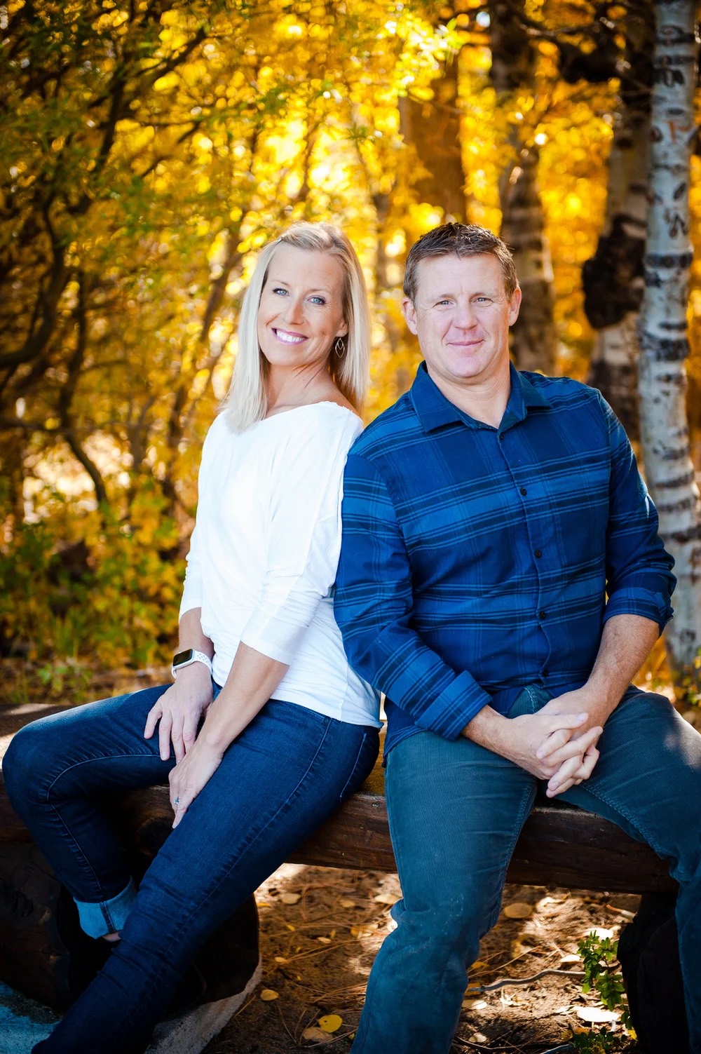 Dr. Nichole Casto and Dr. Jason Casto in the woods near Lake Tahoe